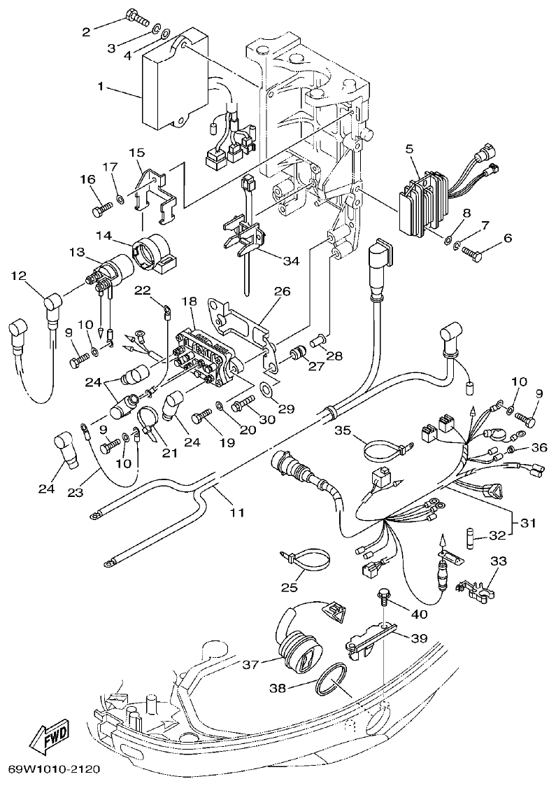 Yamaha FT60B ELECTRICAL 2 parts diagram